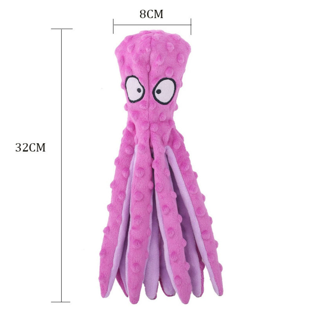 Plush Octopus Shell Puzzle. Bite Resistant Interactive Chew Toy.