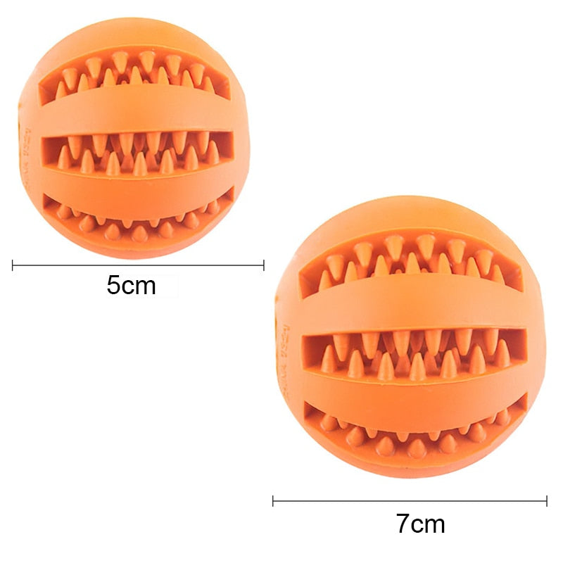 Dogs Rubber Chew and Teething Ball Toy for Cleaning Teeth, also a Slow Feeder.